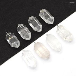 Pendant Necklaces Natural Stone Shape White Crystal Faceted 12x32mm High Jewellery Charm Classic DIY Gift Necklace Earrings Accessory