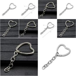 Keychains Lanyards Zinc Alloy Sier Plated Lovers Gift Couple Peach Heart Keychain Fashion Keyring Creative Key Chain Drop Delivery Dhvcf