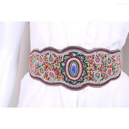 Belts 2023 Bohemian Style Women's Pure Handmade Beads Elastic Waistband Sweet Versatile Decorative Belt SCM0033