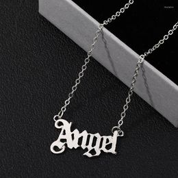 Choker NIUYITID Angel Necklace Women Girls Letter Gold Silver Colour Jewellery Femme Birthday Gift Drop Ship