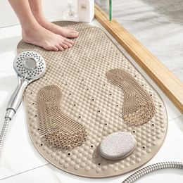 Bath Mats 2023 Style PVC Toilet Bathroom Non-slip Mat Household Grind Stone Floor Shower Room Massage Foot