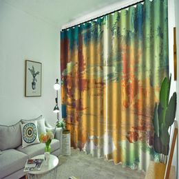 Curtain Painting Curtains 3d Bay Window Balcony Thickened Windshield Blackout