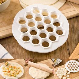 Baking Tools 1Pc White Plastic Dumpling Mould Maker Kitchen Pastry DIY Dough Press 19 Holes Dumplings 21x 2cm