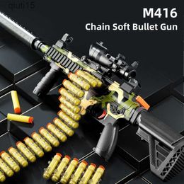 Gun Toys M416 Chain Soft Bullet Gun Suit for Nerf Bullet Toy Gun Not stuck Dart Blaster Toy Rifle Gun Fun Toys For Children T230515