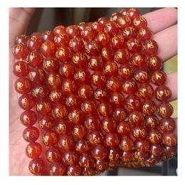 Beads Natural Red Agate Six Word Mantra Prayer 6-12mm Pick Size Round Loose Gemstone For Jewellery Making Bracelet Necklace