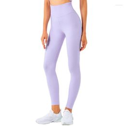 Active Pants Women Naked-feel Soft Fabric No Front Seam Sport Leggings Fitness Capri High Waist Squat Proof Elastic Gym Tights