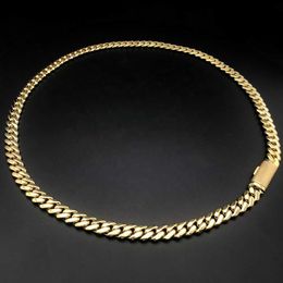 women men 22 Inches 10mm Real S Sier 10k 14k gold miami cuban link chain necklace for women men