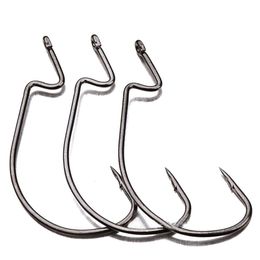 200pcs 1 0#-5 0# 38105 Worm Hook High Carbon Steel Barbed Fishing Hooks Fishhooks Pesca Carp Fishing Tackle Accessories215m