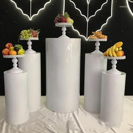 Party Decoration 5pcs/set)No Big Circle)Wedding Cake Display Metal Columns Custom White Dessert Stand Round Plinth Yudao475