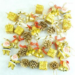 Christmas Decorations 36 Pcs/Pack Ornament Mini Gift Box Stars Ball Pinecone Baubles Tree Pendant Xmas Ornaments