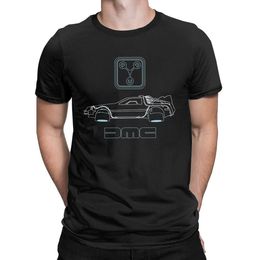 Men's T-Shirts Back To The Future T-Shirt for Men Delorean and Flux Capacitor Casual 100% Cotton Tees Round Neck Short Sleeve T Shirts 230515