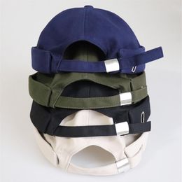 Brimless Hat for Men Women Fitted Cotton Bonnet Skullcap Black Brimless Cap Docker Sailor Watch Beanie309F