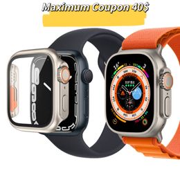 Relógios inteligentes de 49 mm para Apple Watch Ultra 8 Series smartwatch tela de 1,99" com alça colorida multifuncional estojo de proteção Smart iWatch