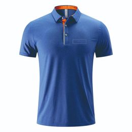 Lu Camisa polo masculina ao ar livre masculina de secagem rápida para absorção de suor curta superior masculina manga curta alta quantidade gelo seda verão