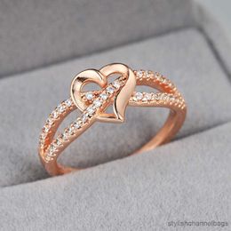 Band Rings Romantic Infinity Heart Love Rings For Women Wedding Engagement Couple Rings Crystal Zircon Fashion Jewelry DZR026