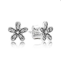 Dazzling Daisies Stud Earrings for Pandora Jewellery 925 Sterling Silver Party Earring Set For Women Sisters Gift Crystal diamond designer earring with Original Box