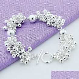 Charm Bracelets Sier Grapes More Beads Jewellery For Fashion Women Engagement Gift Drop Delivery Dhm3V