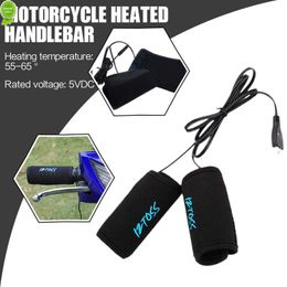 Car Motorcycle Heated Cuffs Handlebar Electric Heater Warmer Grips Winter Heating Handlebar Pad Motorcycle Universal Hot Handle Bar