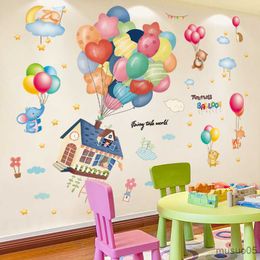 Kids' Toy Stickers Creative Colorful Balloons Wall Stickers DIY Cartoon Animals Wall Decals for Kids Rooms Baby Bedroom Nursery House Decoration