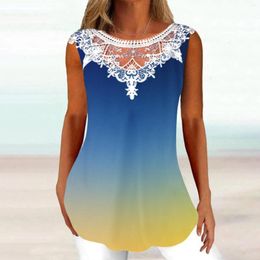 Women's Blouses Tunic For Women Loose T Shirt Fit Comfy Casual Flowy Sleeveless Round Neck Lace Blouse Womens Cotton Fitted 2x Top