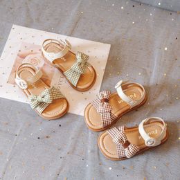 Sandals Summer Children Sandals Little Princess Bow-tie Design Cute Sandals Baby Soft Breathable Beach Shoes 230515