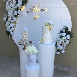 Party Decoration 3pcs/set) No Big Circle)Tall And Short Size Mirror White Mental Stainless Steel Round Wedding Cake Gold Pedestal Yudao339