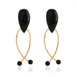 Dangle Earrings Fashion Originality Personality Black Punk Water Drop Geometry Alloy Ear Clip Woman Jewellery Brincos Aretes Orecchini