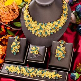 Necklace Earrings Set Kellybola 10 Colors Bangle Ring For Women Wedding Party CZ African Dubai Bridal Jewelry Dance