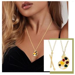Chains Fashion Brush Combination Couples Necklace With Clothes Pendent Necklaces For Women Simple