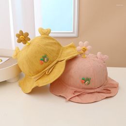 Hats Spring Baby Flower Fisherman Hat Boys Girls Cute Cartoon Sun For Kids Travel Beach Holiday Bucket Toddler 6-36 Months