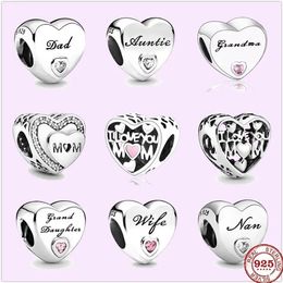 925 charm beads accessories fit pandora charms Jewellery Dangle Charm Women Beads High Quality Jewellery Gift Wholesale Dad mom aunt wife Nan granddaughter ma