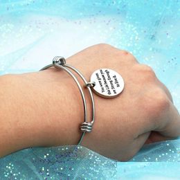 Charm Bracelets Top Quality Stainless Steel Expandable Wire Women Inspirational Faith Charms Friendship Bangle Jewellery Bestfriend Gi Dhcmq