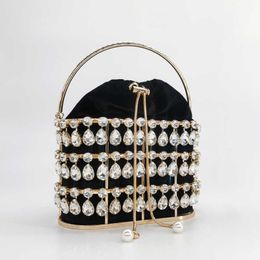 Totes Big Crystal Rhinestone Evening Clutch Bag Women Luxury Designer Handbags High Quality Ladies Metal Velvet Party Diamond Purse 230509