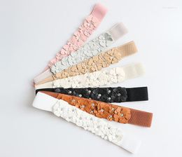 Belts 1Pc Creative Ladies Fashion Small Flower Rhinestone Thin Elastic Waist Seal Summer Sweet Dress Accessories Girls Gift