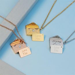 Chains European And American Fashion Couples Envelope Necklace Personalized Lettering Love Letter Clavicle Chain Pendant Wedding Gift