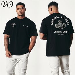 Mens TShirts Loose Oversized TShirt Summer Sports Casual Cotton Round Neck Short Sleeve Jogger Fitness Bodybuilding Top 230512