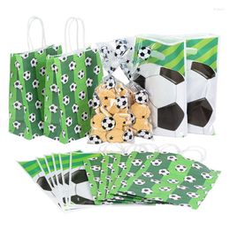 Gift Wrap 6/10/20/25/50pcs Soccer Party Favours Bag Football Theme Candy Bags With Twist Ties Packaging Kids Birthday Decor