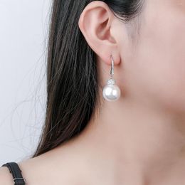 Dangle Earrings Pretty Pearl Cubic Zircon Drop For Wedding Crystals Earring Bride Women Girl Gift N-CE10965