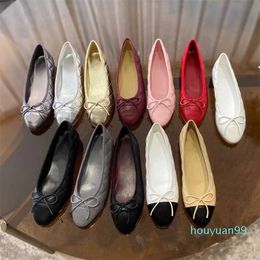 Designer -ballet flats classics Women Dress Shoe bowknot Casual Summer fashion Top quality womans Loafers Designers Luxury office lady shoes exemption from postag