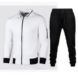 Men's Tracksuits Men's Sportswear 2Piece Set Zipper Jacket Pants Spring Autumn Fashion Streetwear Hip Hop Casual Sports Male Tracksuit 230515