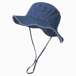 Berets Denim Hat Fisherman Cloches Bowlers Bucket Summer Panama SunHat BobHat