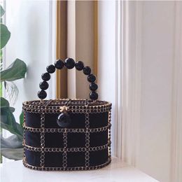 Shoulder Bags Diamonds Basket Evening Clutch Women Hollow Out Beaded Alloy Metallic Cage Handbags and Purses Ladies Dinner Fashion 230509