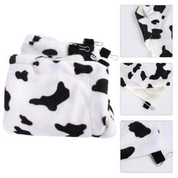 Cat Beds Animal Hanging Bed Plush Warm Nest Dairy Cow Texture Printed For Pet (Double Layer Style Small Size)