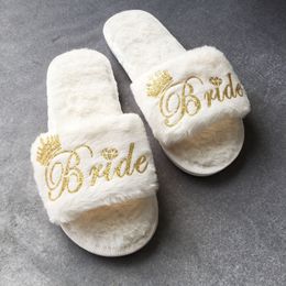 Custom name flur Bride slippers bridesmaid gifts wedding birthday anniversary women gift party Favours 2288