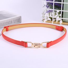 Belts Adjustable Pu Leather Belt Skinny Thin Women Waist High Quality Ladies Dress Gold Color Buckle WaistbandBelts