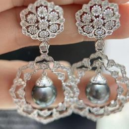 Stud Earrings MJ Pearl Fine Jewellery 925 Sterling Silver 9-10mm Nature Sea Water Tahiti Pearls For Women Presents