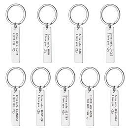 Drive Safe Mom Dad Uncle Aunt Brother Sister Grandpa Grandma Stainless Steel KeyChain Keyring Fashion Women Men Jewelry Gift