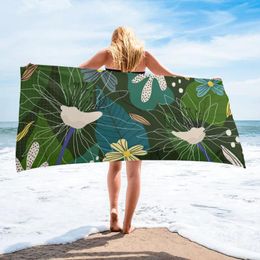 Towel Tropical Plant Flower Bath Microfiber Travel Beach Towels Soft Quick-Dry For Adults Yoga Mat