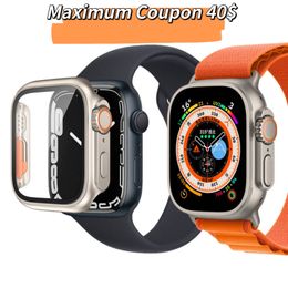 Akıllı saat Apple için izle Ultra Serisi 8 49mm iWatch deniz kayışı akıllı saat spor izle kablosuz şarj kayışı kutusu Koruyucu kılıf Hızlı kargo