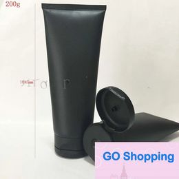 (30pcs)200g Empty Black Soft Refillable Plastic Lotion Tubes Squeeze Cosmetic Packaging, Facial cream flip cover hose All-match
